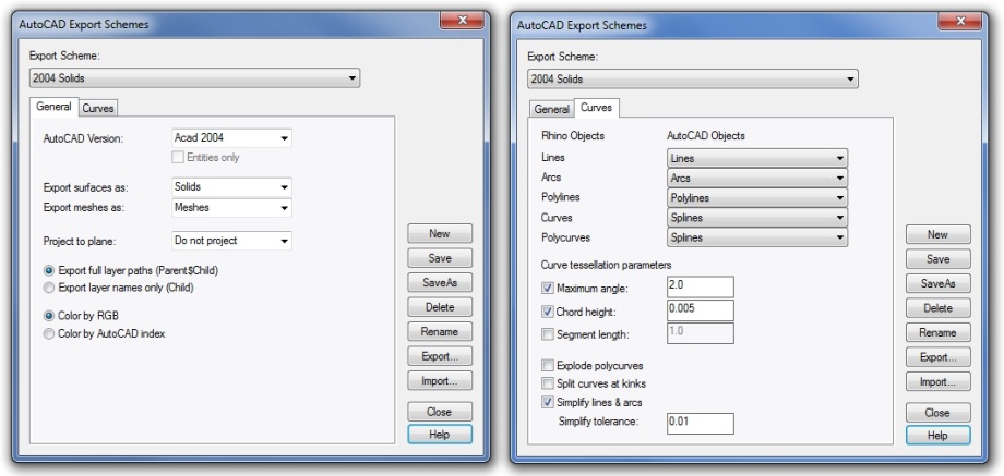 How to export Rhino and VisualARQ documents into AutoCAD