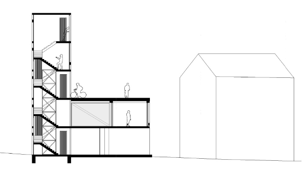 Cross section of the project that Petr Tuma has created with VisualARQ for the city of Horní Jiřetín