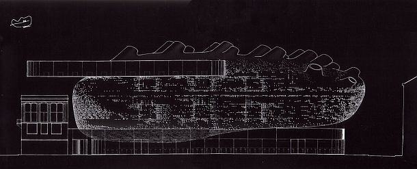 Elevation Drawing of the design by CRAB Studio, Cook Robotham Architectural Bureau