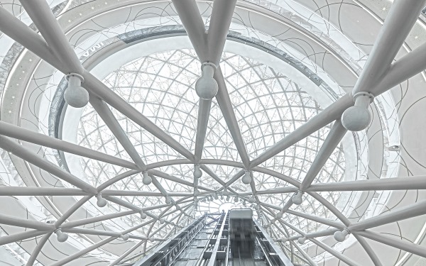 Elevators inside the skylights