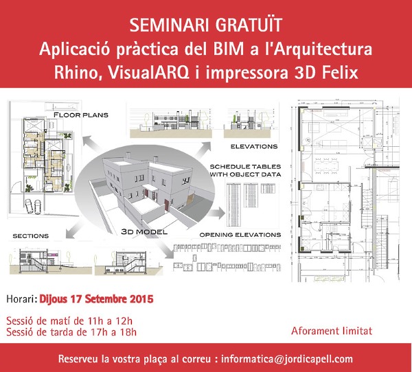 Free seminar of BIM architecture with VisualARQ and 3D printing