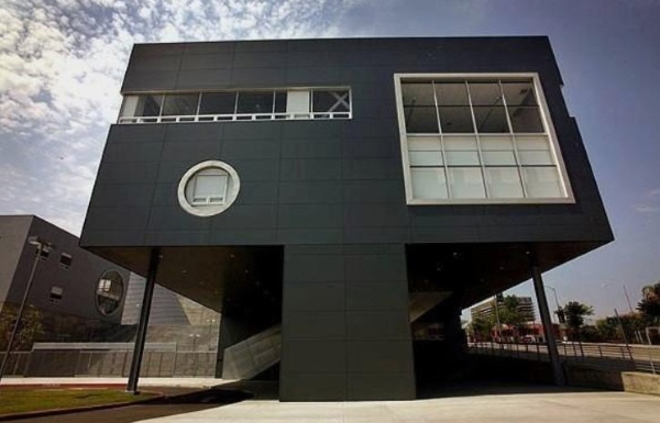 Side view of one of the school buildings  