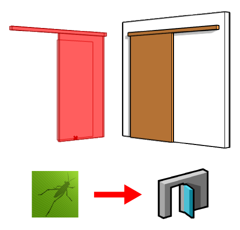 Comparison between the Grasshopper door on the left and the VisualARQ door on the right.