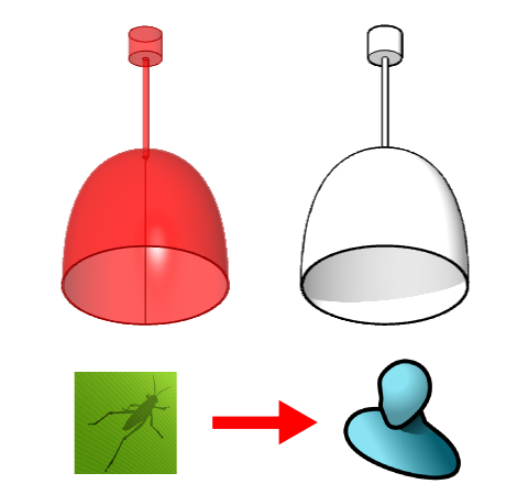 Comparison between the Grasshopper generic element on the left and the VisualARQ generic element on the right.