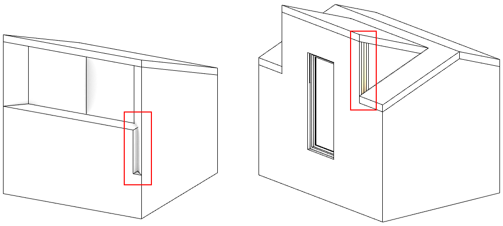 Two models with walls intersection issues.