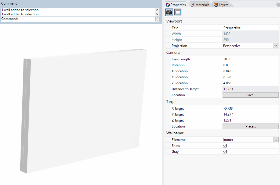 Setting texture mapping to a VisualARQ object from the Properties panel.