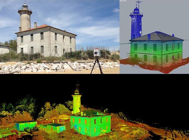 3D scanner and BIM model of the faro of Bibione with VisualARQ by Andrea Gavagnin