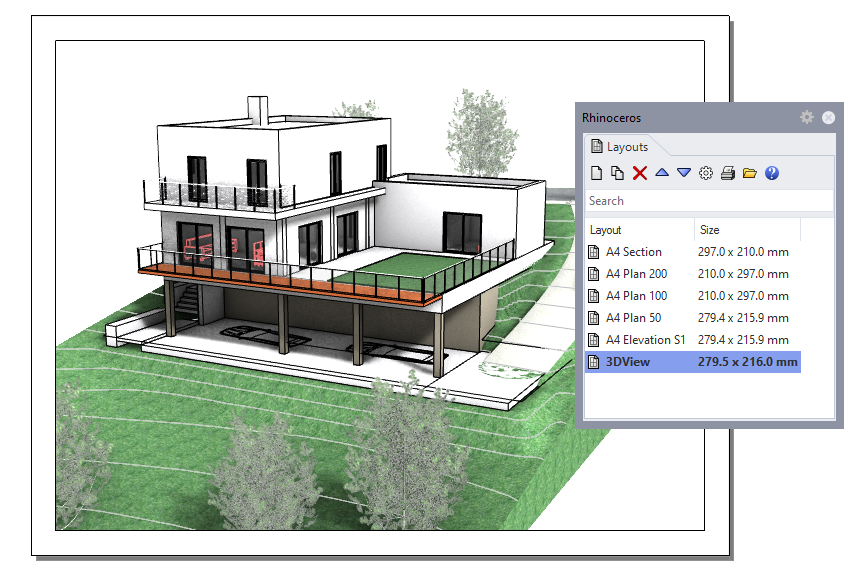 Gestionnaire de mises en page de VisualARQ 2.9