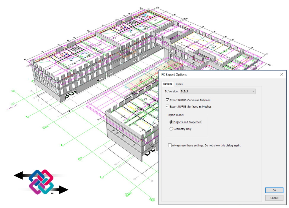 ifc export options dialog