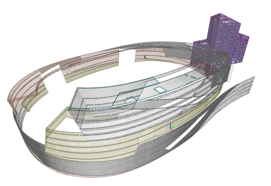 Piezas estructurales de las fachadas del Nokia Arena y de Opaali