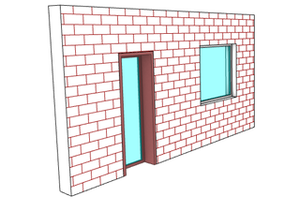 Wall hatches in projection