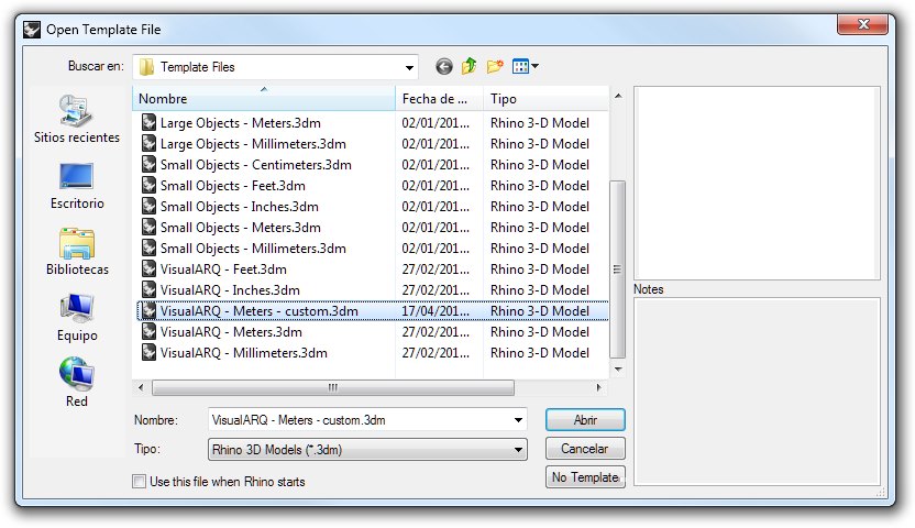 how can i create a custom visualarq template visualarq 2
