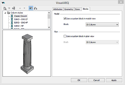 Stützenstil aus 3D-Block