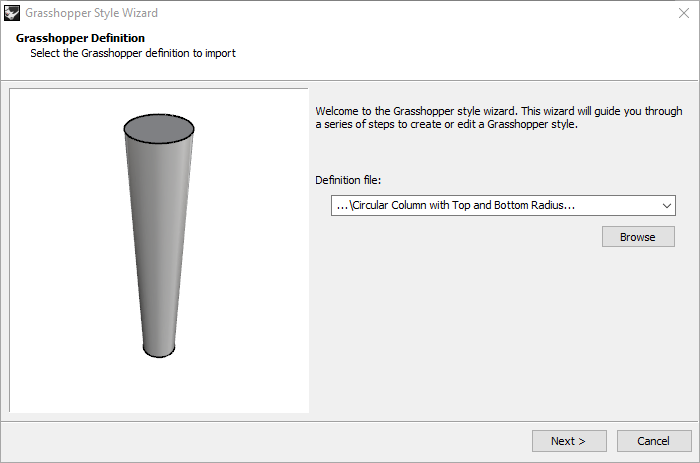 Asistente de estilos de Grasshopper 1