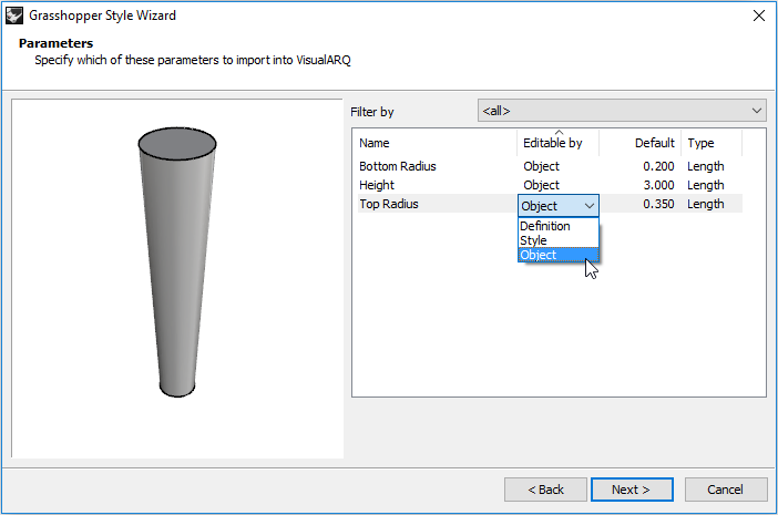 Asistente de estilos de Grasshopper 4